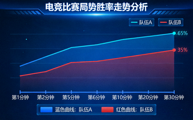 电竞比赛局势胜率走势曲线分析界面